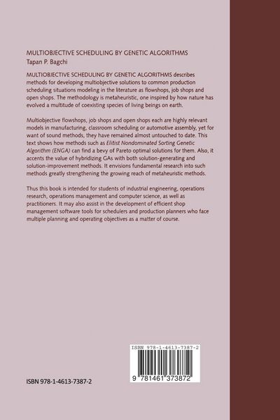 Produktbild: Multiobjective Scheduling by Genetic Algorithms