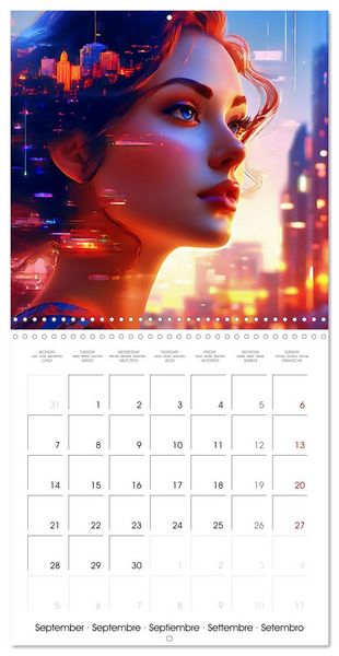 Produktbild: City faces AI beauties in world metropolises (Wall Calendar 2026 12 &times; 12 Inch) CALVENDO 12 Month Wall Calendar