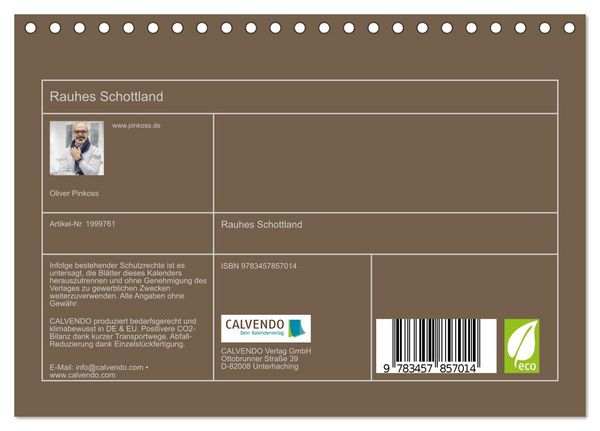 Produktbild: Rauhes Schottland (Tischkalender 2026 DIN A5 quer), CALVENDO Monatskalender