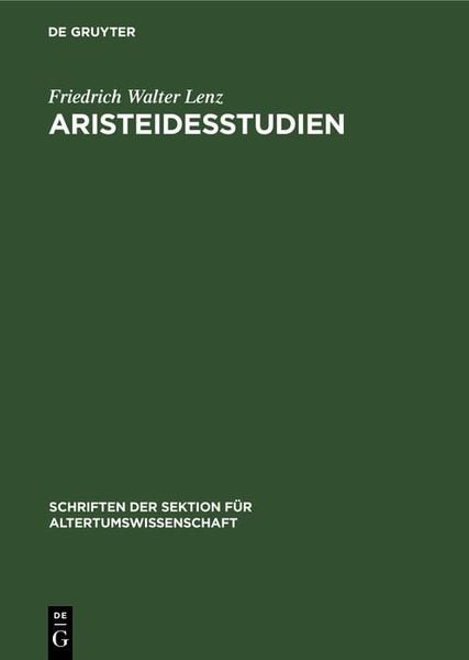 Produktbild: Aristeidesstudien