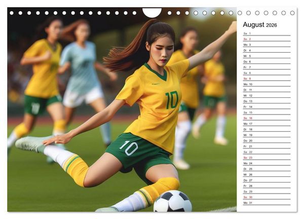 Produktbild: Fu&szlig;ball Highlights - Von der KI geschaffene Spielmomente (Wandkalender 2026 DIN A4 quer), CALVENDO Monatskalender