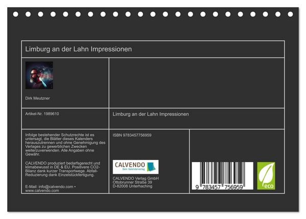 Produktbild: Limburg an der Lahn Impressionen (Tischkalender 2026 DIN A5 quer), CALVENDO Monatskalender
