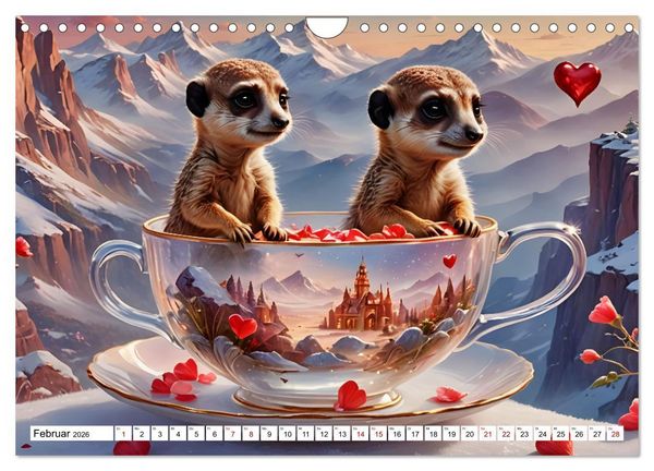 Produktbild: Tierische Tee-Parade (Wandkalender 2026 DIN A4 quer), CALVENDO Monatskalender