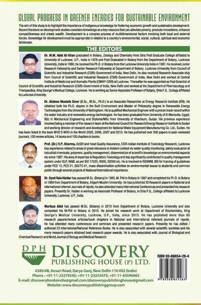 Produktbild: Global Progress in Greener Energies For Sustainable Environment
