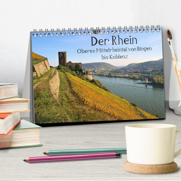 Produktbild: Der Rhein. Oberes Mittelrheintal von Bingen bis Koblenz (Tischkalender 2027 DIN A5 quer), CALVENDO Monatskalender