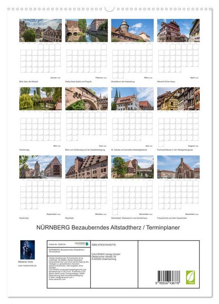 Produktbild: N&Uuml;RNBERG Bezauberndes Altstadtherz / Terminplaner (hochwertiger Premium Wandkalender 2026 DIN A2 hoch), Kunstdruck in Hochglanz