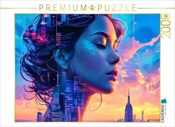 CALVENDO Puzzle Ein Motiv aus dem Kalender Stadtgesichter - Surreale KI-Schönheiten in Weltmetropolen | 2000 Teile Lege-Größe 90x67cm Foto-Puzzle für