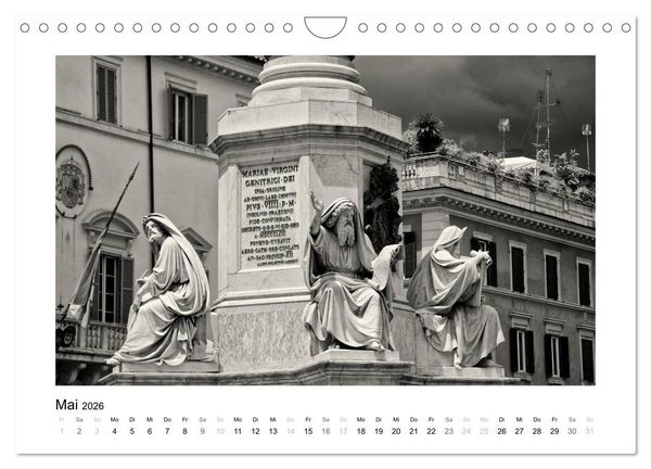 Produktbild: Rom in schwarz - weiss (Wandkalender 2026 DIN A4 quer), CALVENDO Monatskalender