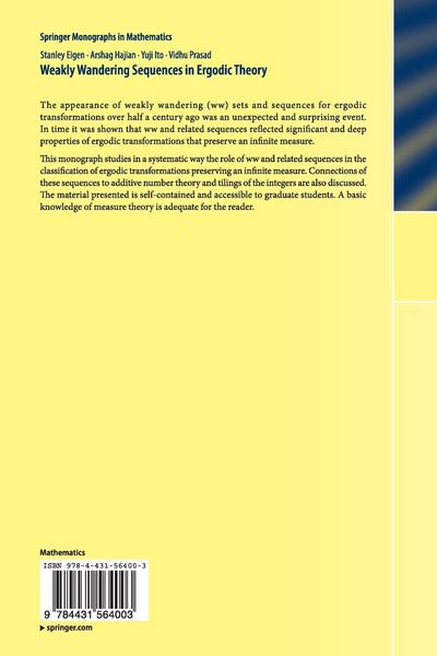 Produktbild: Weakly Wandering Sequences in Ergodic Theory