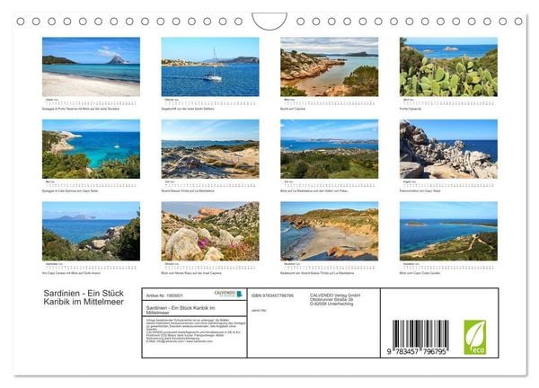 Produktbild: Sardinien - Ein St&uuml;ck Karibik im Mittelmeer (Wandkalender 2026 DIN A4 quer), CALVENDO Monatskalender
