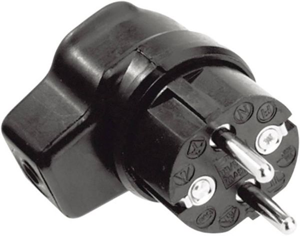 Kalthoff 919171 Schutzkontakt-Winkelstecker Gummi 250 V Schwarz IP44