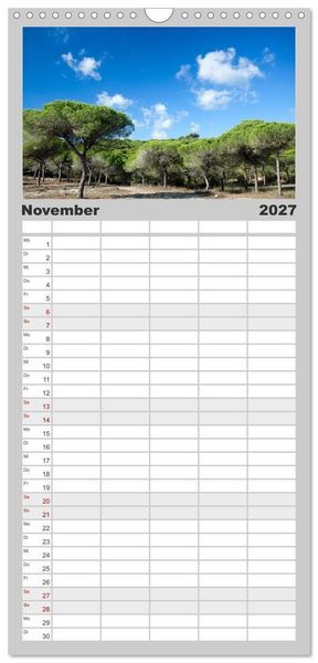 Produktbild: Familienplaner 2027 - Momente einer Reise - Costa de la Luz mit 5 Spalten (Wandkalender, 21 x 45 cm) CALVENDO