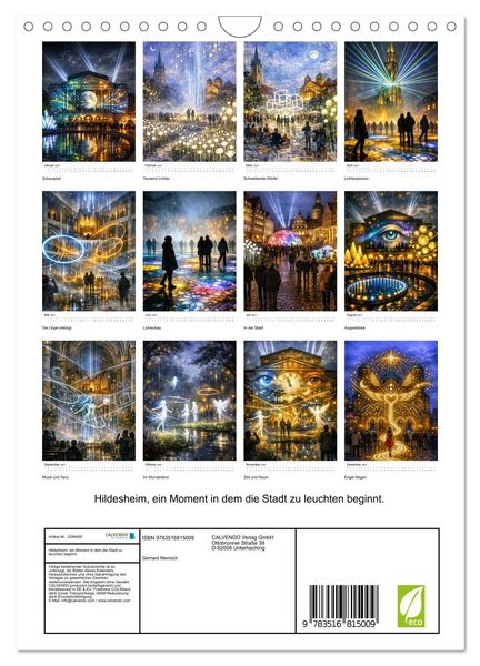 Produktbild: Hildesheim, ein Moment in dem die Stadt zu leuchten beginnt. (Wandkalender 2027 DIN A4 hoch), CALVENDO Monatskalender