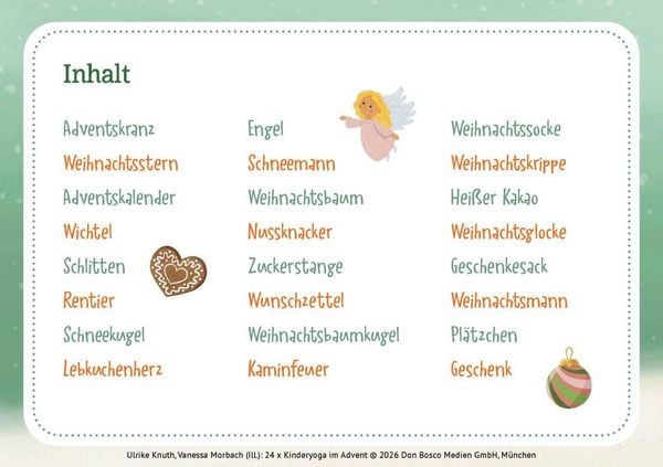 Produktbild: 24 x Kinderyoga im Advent. Bildkarten mit weihnachtlichen &Uuml;bungen und Praxisimpulsen