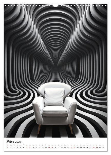 Produktbild: Abstrakte Illusionen (Wandkalender 2026 DIN A3 hoch), CALVENDO Monatskalender