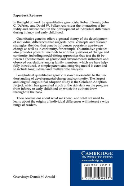 Produktbild: Nature and Nurture During Infancy and Early Childhood