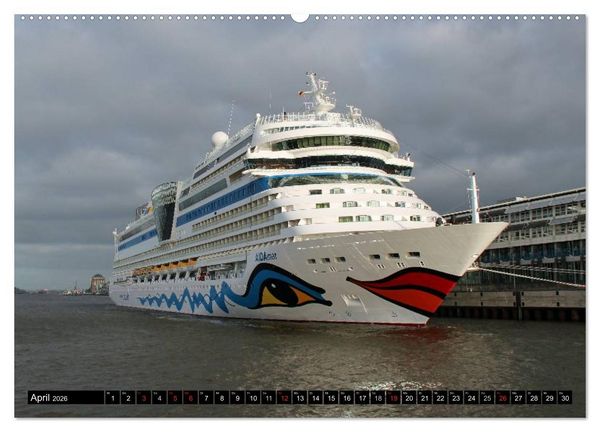 Produktbild: Kreuzfahrtschiffe in Hamburg (hochwertiger Premium Wandkalender 2026 DIN A2 quer), Kunstdruck in Hochglanz