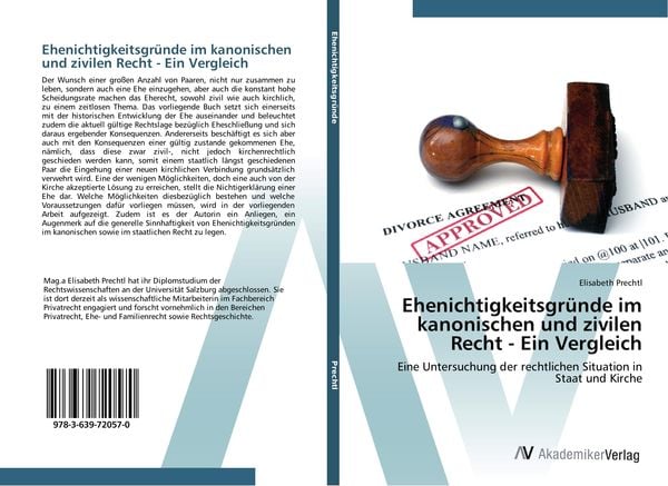 Produktbild: Ehenichtigkeitsgr&uuml;nde im kanonischen und zivilen Recht - Ein Vergleich