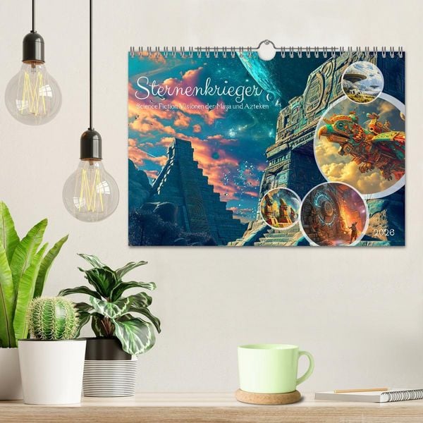 Produktbild: Sternenkrieger - Science Fiction Visionen der Maya und Azteken (Wandkalender 2026 DIN A4 quer), CALVENDO Monatskalender