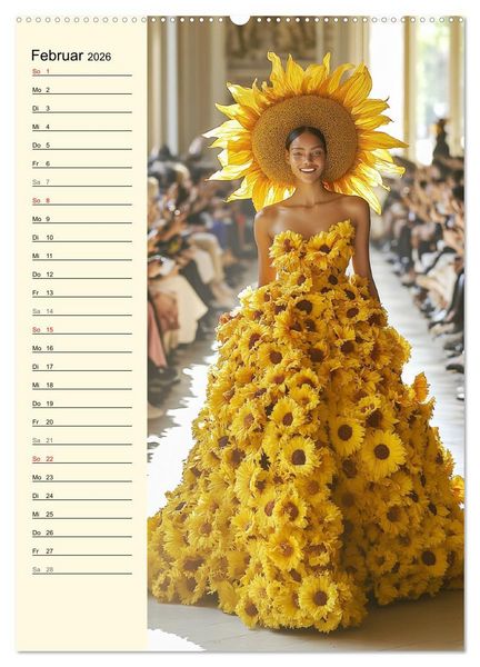 Produktbild: Bl&uuml;tenzauber. High Fashion auf dem Catwalk (hochwertiger Premium Wandkalender 2026 DIN A2 hoch), Kunstdruck in Hochglanz