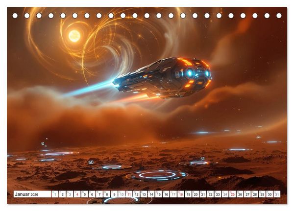 Produktbild: Neuer Morgen Mars (Tischkalender 2026 DIN A5 quer), CALVENDO Monatskalender
