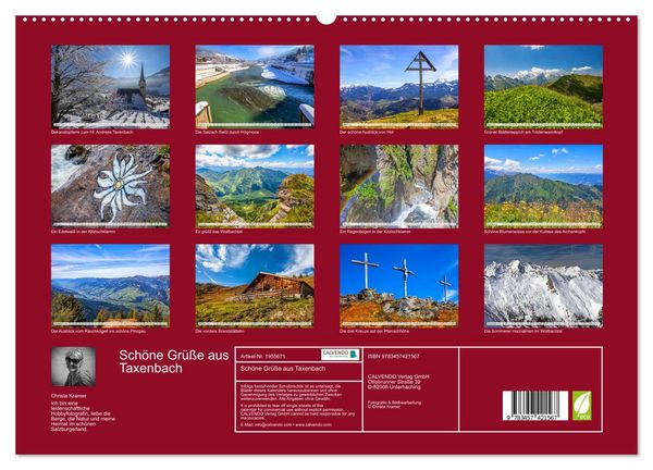 Produktbild: Sch&ouml;ne Gr&uuml;&szlig;e aus Taxenbach (hochwertiger Premium Wandkalender 2026 DIN A2 quer), Kunstdruck in Hochglanz
