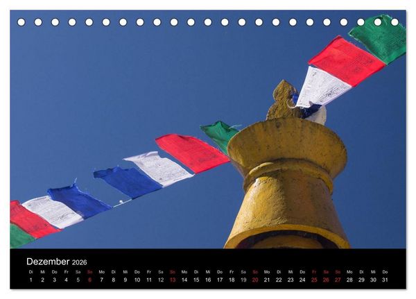 Produktbild: Bhutan 2026 - Land des Donnerdrachens (Tischkalender 2026 DIN A5 quer), CALVENDO Monatskalender