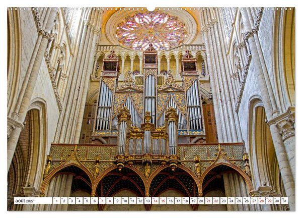 Produktbild: Les cath&eacute;drales fran&ccedil;aises &ndash; Des chefs-d'&oelig;uvre de l&rsquo;architecture gothique (Calendrier mural haut de gamme 2027 DIN A2 vertical), CALVENDO calendrier mensuel
