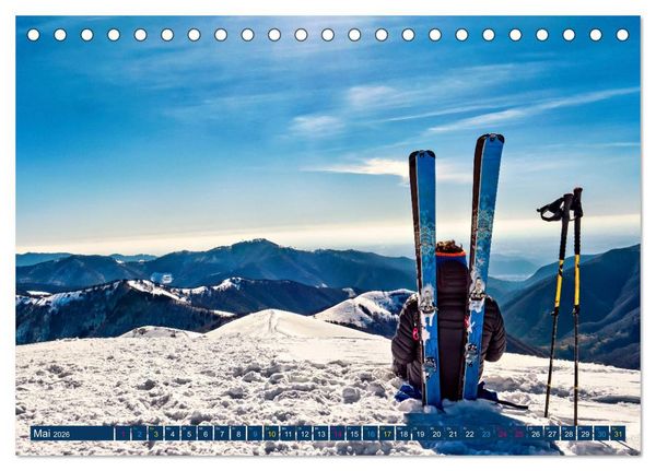 Produktbild: Skimountaineering - Erobere die Berge im Winter (Tischkalender 2026 DIN A5 quer), CALVENDO Monatskalender