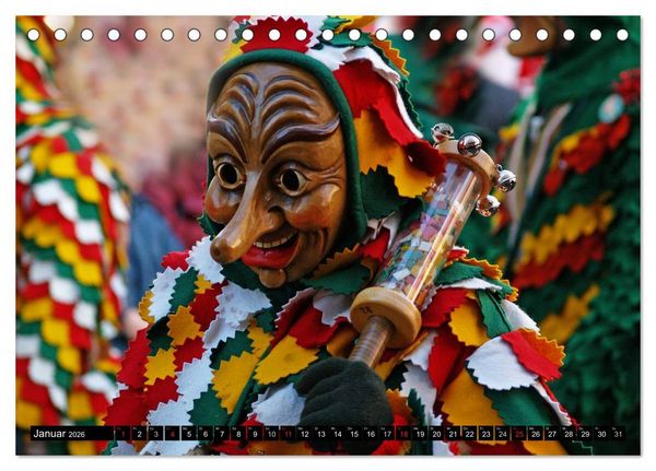 Produktbild: Alemannische Masken (Tischkalender 2026 DIN A5 quer), CALVENDO Monatskalender