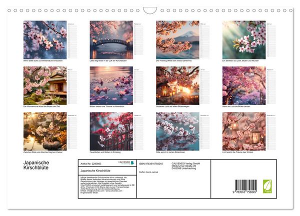 Produktbild: Japanische Kirschbl&uuml;te (Wandkalender 2027 DIN A3 quer), CALVENDO Monatskalender