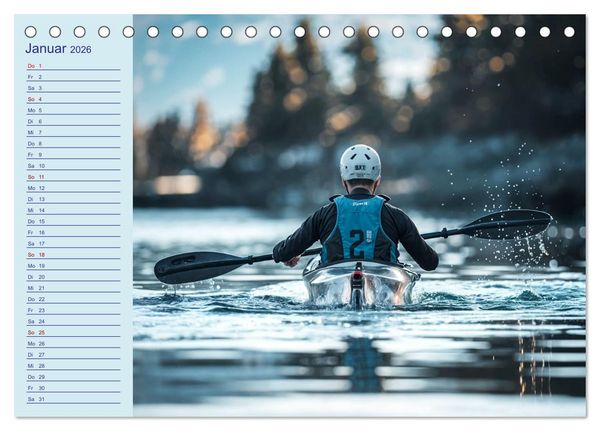 Produktbild: KI Aqua-Emotionen - Ein Jahr voller Wassersport (Tischkalender 2026 DIN A5 quer), CALVENDO Monatskalender