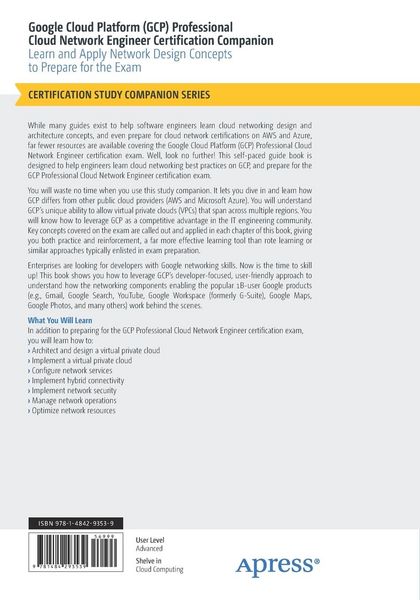 Produktbild: Google Cloud Platform (GCP) Professional Cloud Network Engineer Certification Companion
