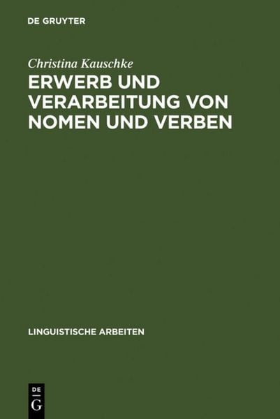 Produktbild: Erwerb und Verarbeitung von Nomen und Verben