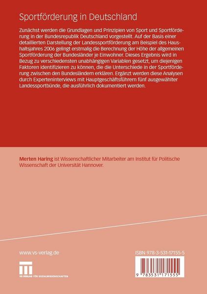 Produktbild: Sportf&ouml;rderung in Deutschland