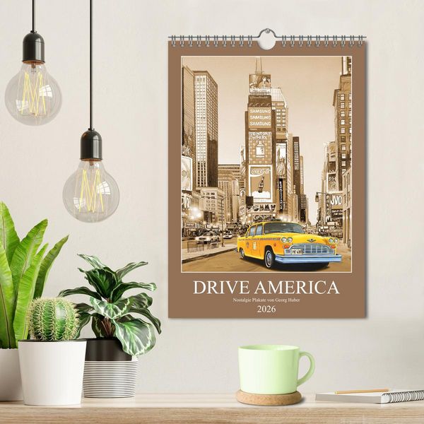 Produktbild: Drive America Plakate (Wandkalender 2026 DIN A4 hoch), CALVENDO Monatskalender