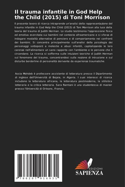 Produktbild: Il trauma infantile in God Help the Child (2015) di Toni Morrison