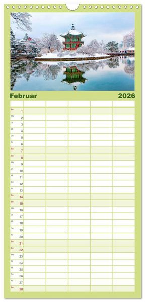 Produktbild: Familienplaner 2026 - S&uuml;dkorea - Hightech und viel Tradition mit 5 Spalten (Wandkalender, 21 x 45 cm) CALVENDO