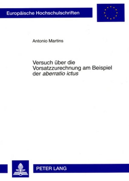 Produktbild: Versuch &uuml;ber die Vorsatzzurechnung am Beispiel der &laquo;aberratio ictus&raquo;