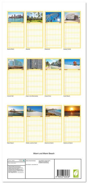 Produktbild: Familienplaner 2026 - Miami und Miami Beach mit 5 Spalten (Wandkalender, 21 x 45 cm) CALVENDO