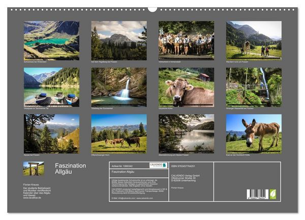 Produktbild: Faszination Allg&auml;u (Wandkalender 2026 DIN A2 quer), CALVENDO Monatskalender