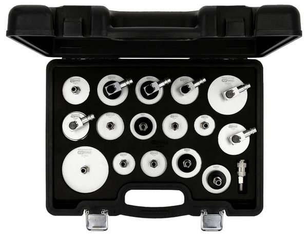 Produktbild: KS Tools 160.0815 Universal-Entl&uuml;fterstutzen-Adapter-Satz zur Bremsenentl&uuml;ftung, 17-tlg