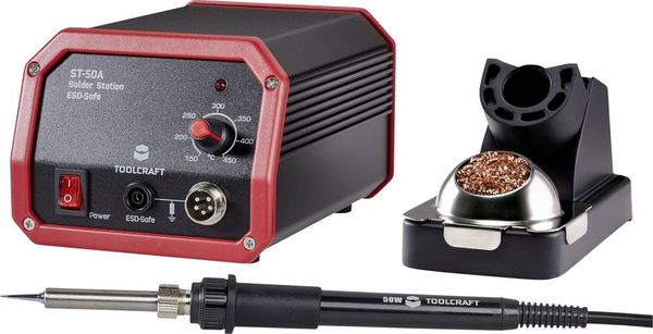 Produktbild: TOOLCRAFT ST-100A L&ouml;tstation analog 100W 150 - 450&deg;C inkl. L&ouml;tspitze