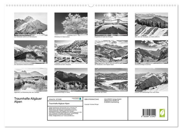Produktbild: Traumhafte Allg&auml;uer Alpen (hochwertiger Premium Wandkalender 2027 DIN A2 quer), Kunstdruck in Hochglanz