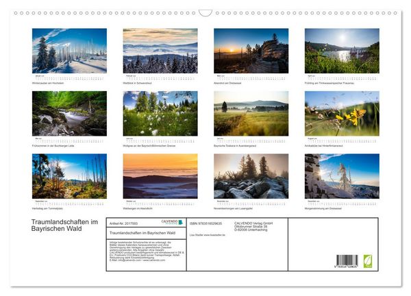 Produktbild: Traumlandschaften im Bayrischen Wald (Wandkalender 2026 DIN A2 quer), CALVENDO Monatskalender