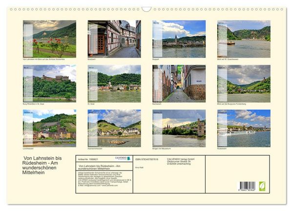 Produktbild: Von Lahnstein bis R&uuml;desheim - Am wundersch&ouml;nen Mittelrhein (Wandkalender 2026 DIN A2 quer), CALVENDO Monatskalender