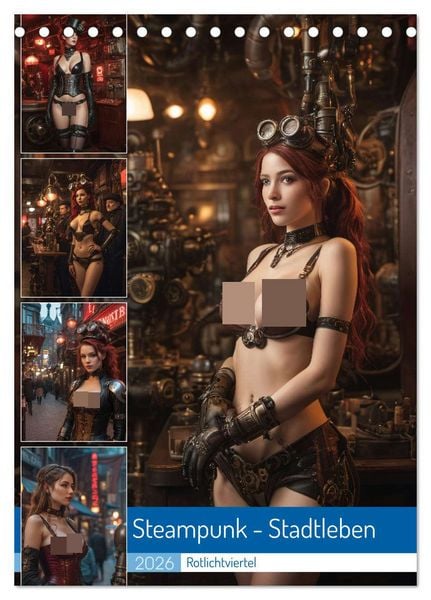 Produktbild: Steampunk - Stadtleben - Rotlichtviertel (Tischkalender 2026 DIN A5 hoch), CALVENDO Monatskalender