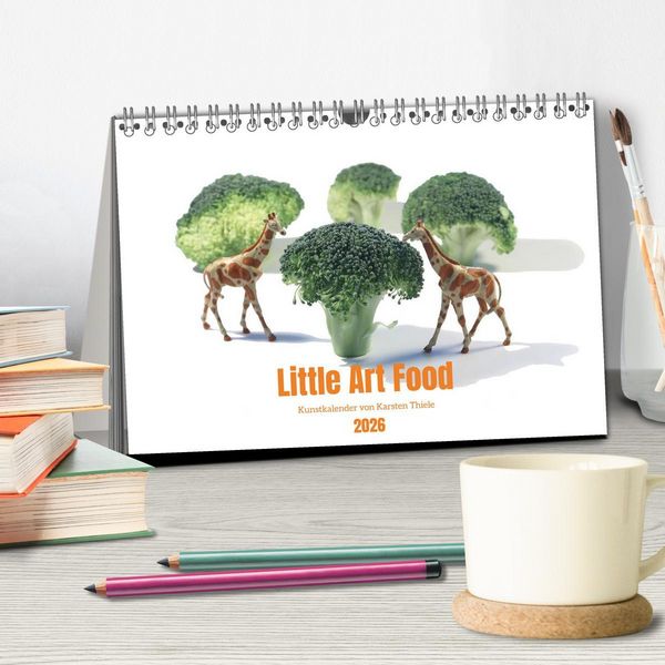 Produktbild: Little Art Food Kunstkalender (Tischkalender 2026 DIN A5 quer), CALVENDO Monatskalender