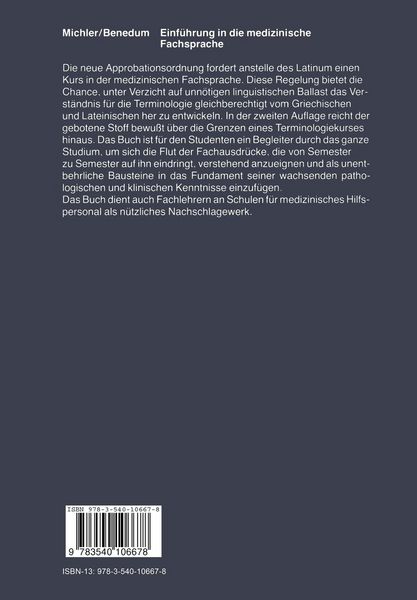 Produktbild: Einf&uuml;hrung in die Medizinische Fachsprache