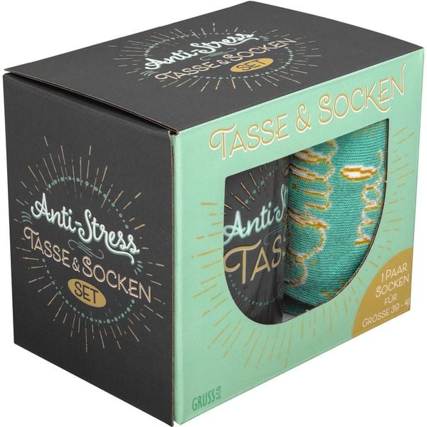 Produktbild: GRUSS & CO 47006 Tassen-Socken-Set Anti-Stress, Geschenkset